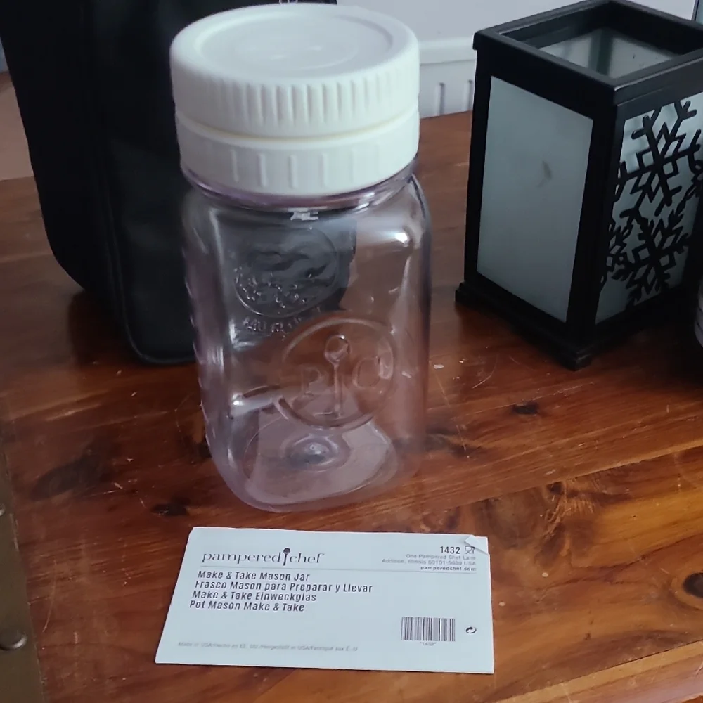Pampered Chef Make & Take Mason Jar w/ Snack Jar And Bag - Picture 4 of 14